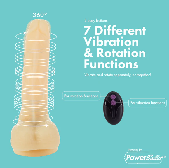 Pure Love - 7" Vibrating & Rotating Silicone Dildo w/Remote Control Down Home Lovin' Pure Love - 7" Vibrating & Rotating Silicone Dildo w/Remote Control Down Home Lovin'