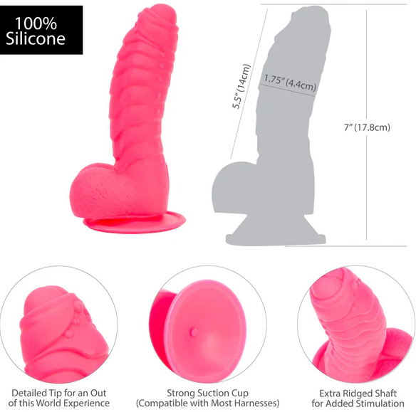 Pure Love - Fantasy 7" Dildo - Hot Pink