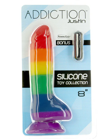 Addiction - Silicone Rainbow Probe - 8" Justin