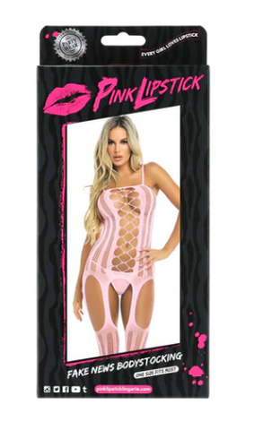 Pink Lipstick - Fake News Bodystocking - "One Size Fits Most"