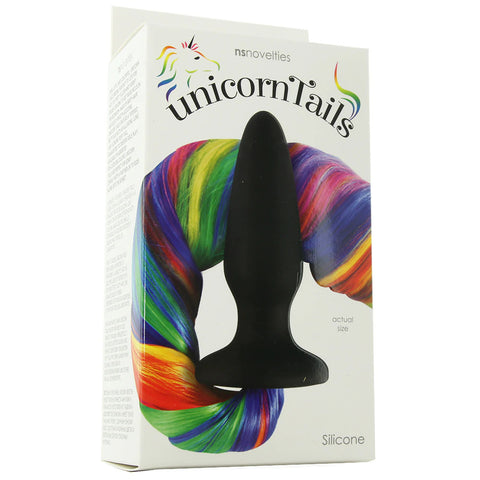 Warm Toned Rainbow Unicorn Tail - Black Plug