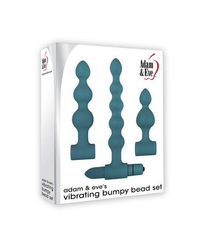 Vibrating Bumpy Anal Bead Set - Teal