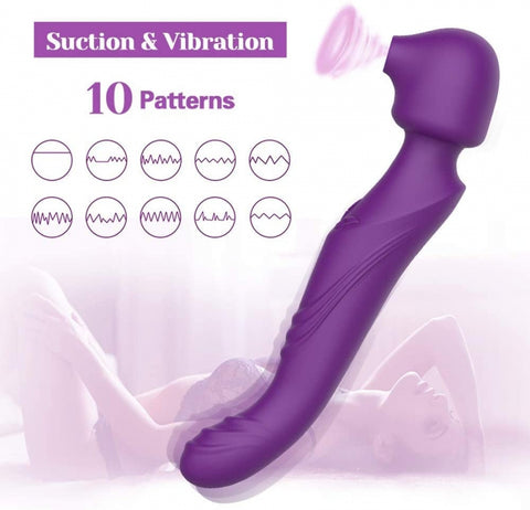 SBEC- 2 in 1 G Spot Vibrating Wand & Clitoral Air Pulse Stimulator