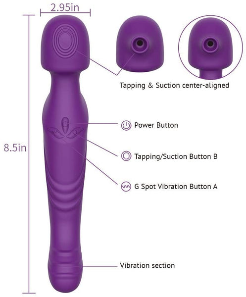 SBEC- 2 in 1 G Spot Vibrating Wand & Clitoral Air Pulse Stimulator