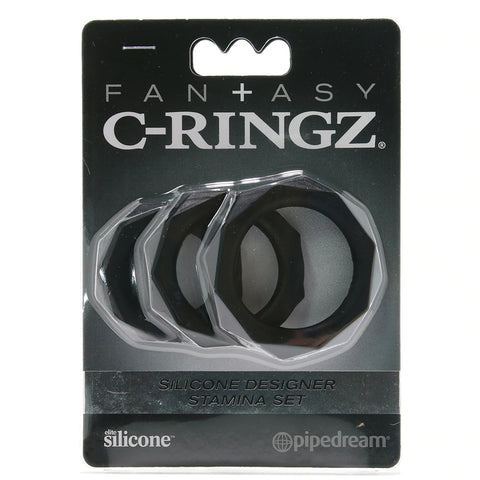 Silicone Stamina Rings - 3 Pack - Black